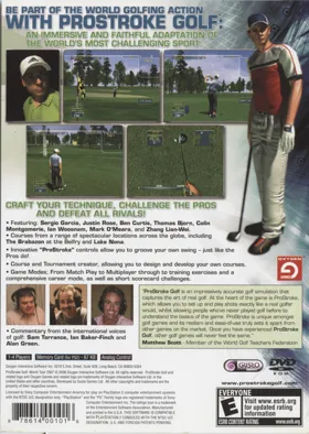 ProStroke Golf - World Tour 2007 box cover back